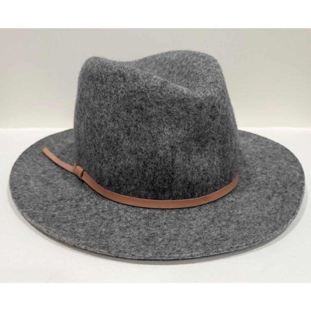 NWT Banana Republic Wool Felt Fedora Hat Leather Trim Size S/M - Picture 2 of 4